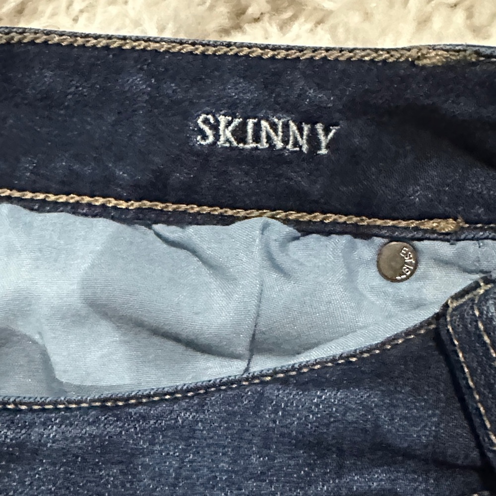 AMERICAN EAGLE OUTFITTERS Dark Indigo Skinny Jeans Sz 8 - Picture 6 of 14